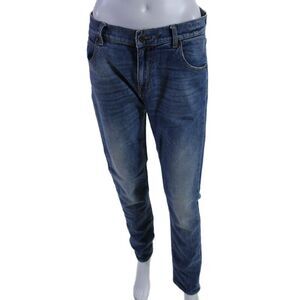 Ka/Noa Mens High Rise Slim Leg Regular Fit Jeans Blue Cotton Blend Size 31